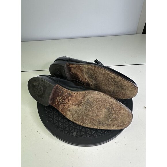 Florsheim Imperial Mens Leather Tasseled Loafers Shoes Size 9.5 C Black Slip On - Picture 3 of 9